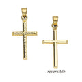 14k Yellow Gold Diamond Cut Reversible Cross Charm