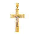 14k Yellow and White Gold Extra Large Crucifix Charm