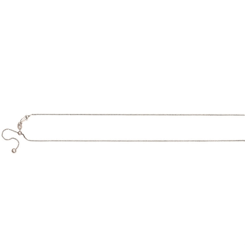 Sterling Silver 1.1mm 26" Adjustable Box Chain