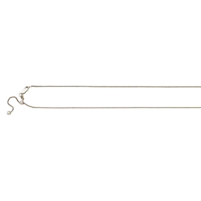 Sterling Silver 1.3mm 22" Adjustable Wheat Chain