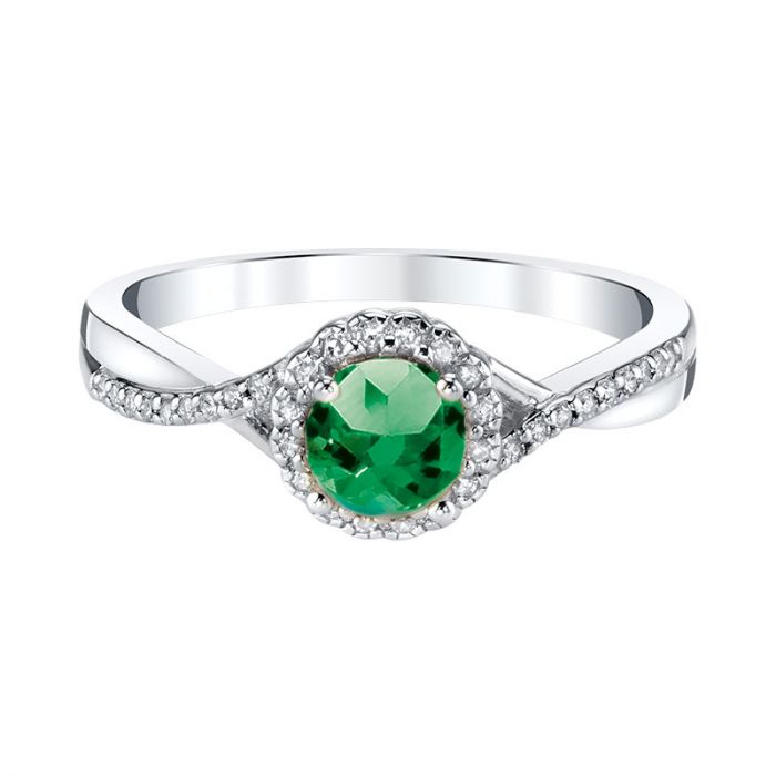 Emerald and Diamonds Silver Ring | Dunkin's Diamonds