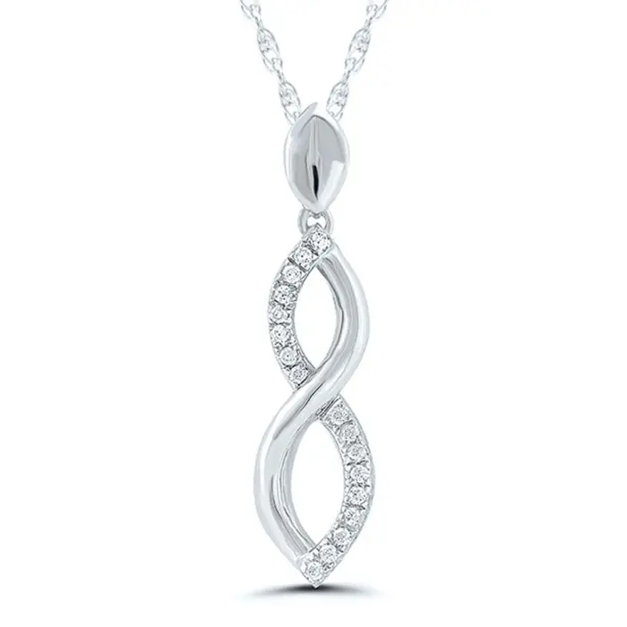 10k white gold and diamond pendant outlets