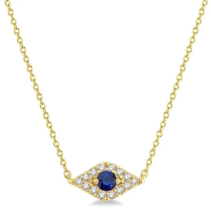 14k Solid Gold Dark retailer Blue Heart Shaped Evil Eye Necklace - 14k Gold Evil Eye Necklace -Protection Fine Jewelry-Dark Blue and Light Blue Color