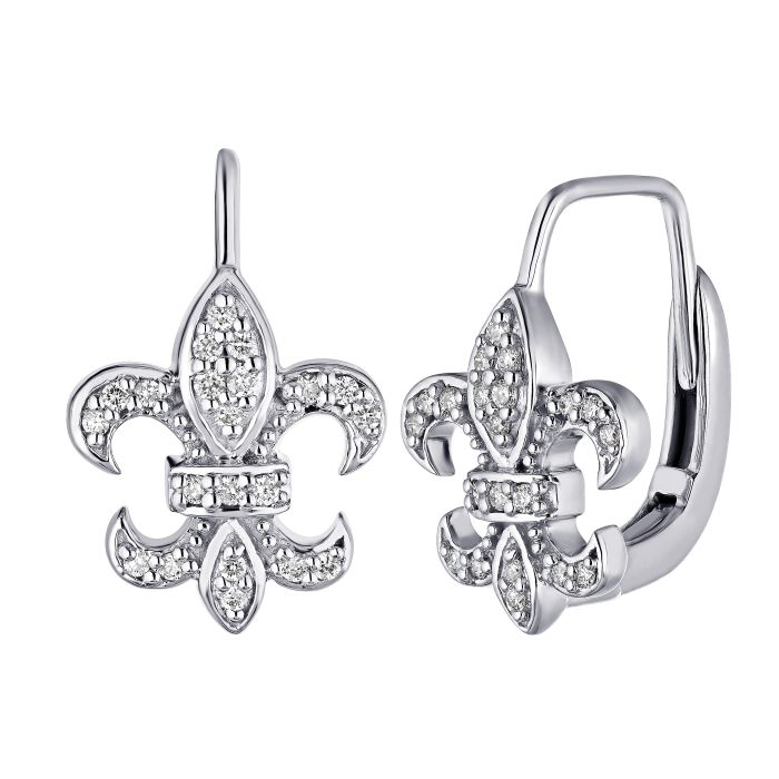 fleur de lis leverback earrings