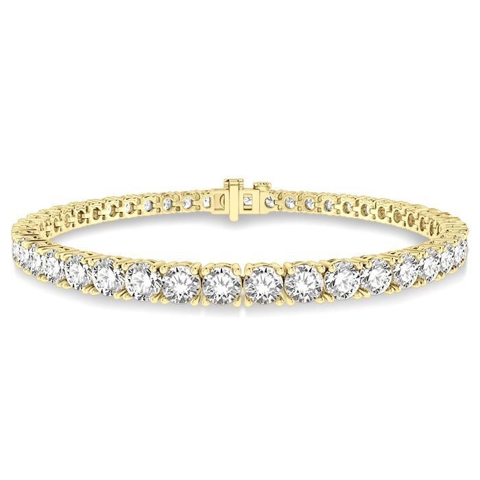 14K Yellow Gold Diamond Tennis Bracelet Women's Round Diamonds 9.72ct 102008