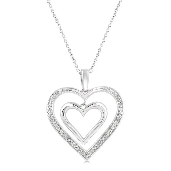 Sterling Silver online Diamond Heart Pendant