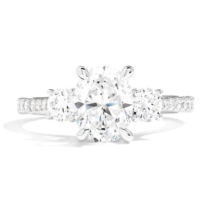 Round diamond engagement deals ring with side diamonds