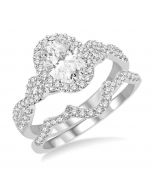 Oval Shape Diamond Wedding Set