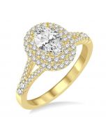 Oval Shape Semi-Mount Diamond Engagement Ring