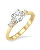 Round Shape Semi-Mount Diamond Engagement Ring