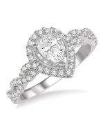 Pear Shape Semi-Mount Diamond Engagement Ring