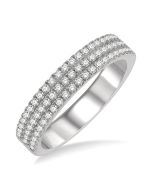 Three Row Diamond Wedding Band