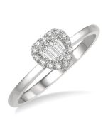 Heart Shape Baguette Diamond Fashion Ring