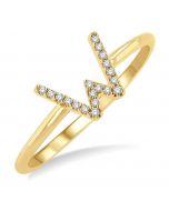 'W' Initial Diamond Ring