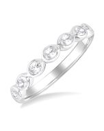 Oval Shape East-West Bezel Set Diamond Fashion Band