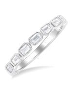 Emerald Shape East-West Bezel Set Diamond Fashion Band