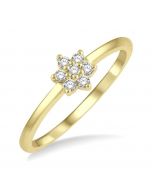 Flower Shape Petite Diamond Fashion Ring