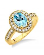 Oval Shape Gemstone & Diamond Ring