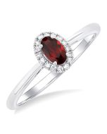 Oval Shape Gemstone & Halo Diamond Ring