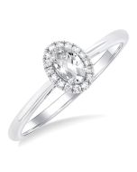 Oval Shape Gemstone & Halo Diamond Ring