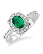 Oval Shape Gemstone & Diamond Ring