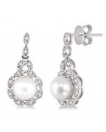 Pearl & Diamond Earrings