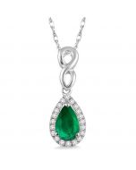 Pear Shape Gemstone & Diamond Pendant