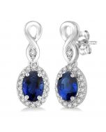 OVAL SHAPE GEMSTONE & DIAMOND EARRINGS