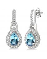 Pear Shape Gemstone & Diamond Earrings