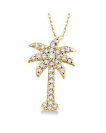 Palm Tree Diamond Fashion Pendant