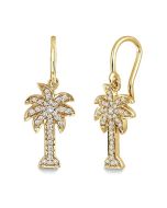 Palm Tree Diamond Fashion Earrings