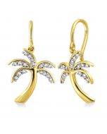 Palm Tree Diamond Fashion Earrings