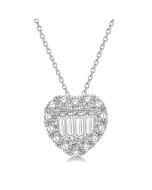 Heart Shape Baguette Diamond Fashion Pendant