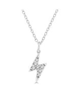 Lightning Bolt Shape Petite Diamond Fashion Pendant