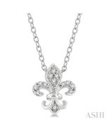 Fleur De Lis Petite Diamond Fashion Pendant