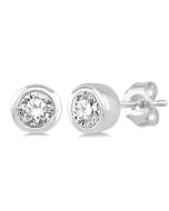 Bezel Set Petite Diamond Fashion Earrings