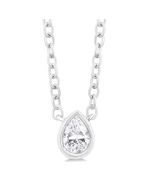 Pear Shape Bezel Set Petite Diamond Fashion Pendant