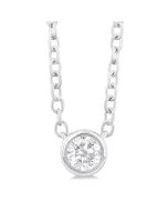 Round Shape Bezel Set Petite Diamond Fashion Pendant