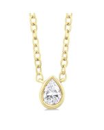 Pear Shape Bezel Set Petite Diamond Fashion Pendant