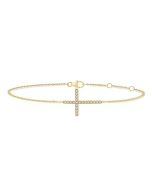 Sideway Cross Petite Diamond Fashion Bracelet