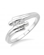 Silver Channel Set Diamond Fashion Ring