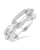 Silver Bold Paperclip Diamond Ring