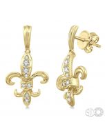 Diamond Fleur De Lis Earrings