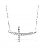 Sideway Cross Diamond Pendant