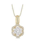 Flower Shape Shine Bright Diamond Pendant