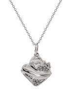 LCHS Sterling Silver Diamond Cat Pendant