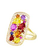 14k Yellow Gold Bellarri Multi Sapphire Ring