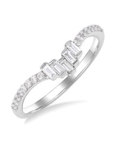 Chevron Baguette Diamond Wedding Band