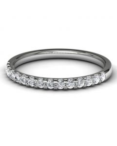14k White Gold Wedding Band Front View