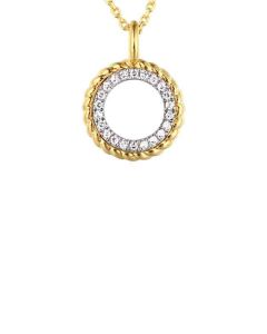 14k Yellow Gold .05ctw Diamond Circle Necklace